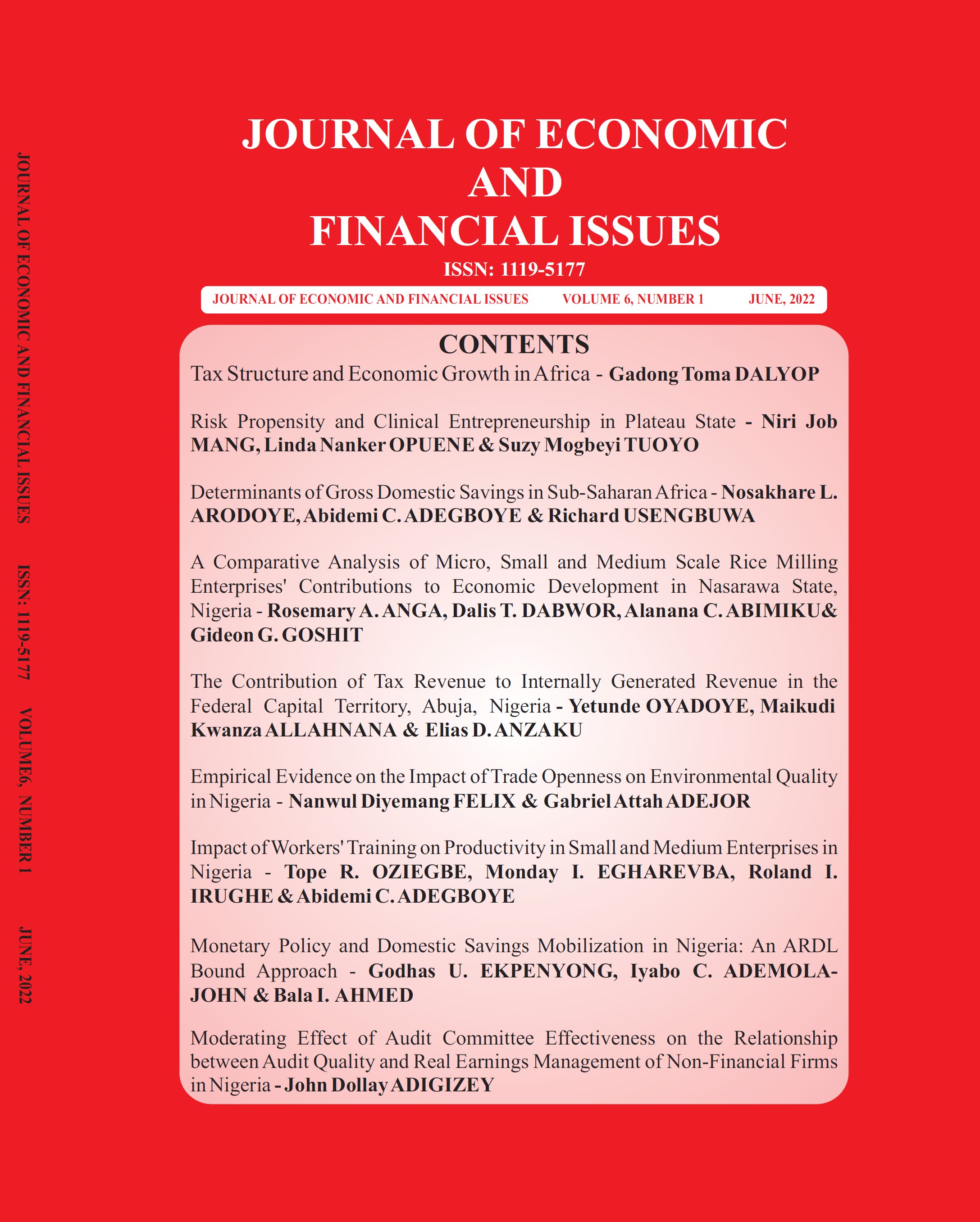 					View Vol. 6 No. 1 (2022): Journal of Economic and Financial Issues
				